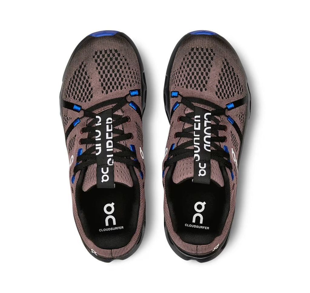 On Women Cloudsurfer Black/Cobalt Running Shoes product image 3, provided for visual reference and product detail review