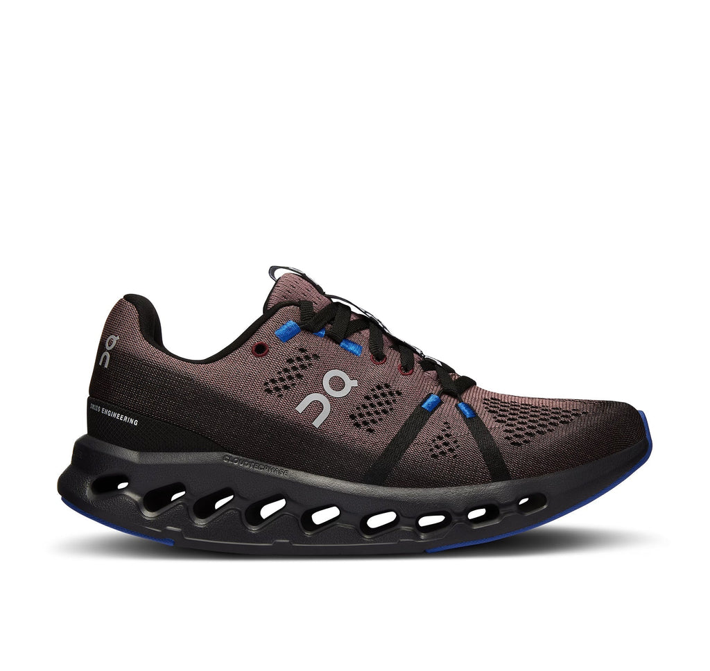 On Women Cloudsurfer Black/Cobalt Running Shoes product image 1, provided for visual reference and product detail review