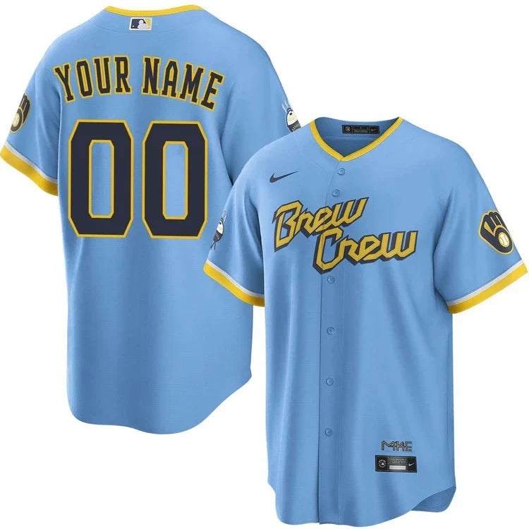 Custom Milwaukee Brewers City Connect Jersey - Light Blue product image 1