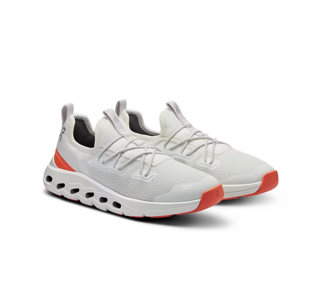 On Little Kids' Cloudleap Ivory/Flame Athletic Shoes product image 2, provided for visual reference and product detail review