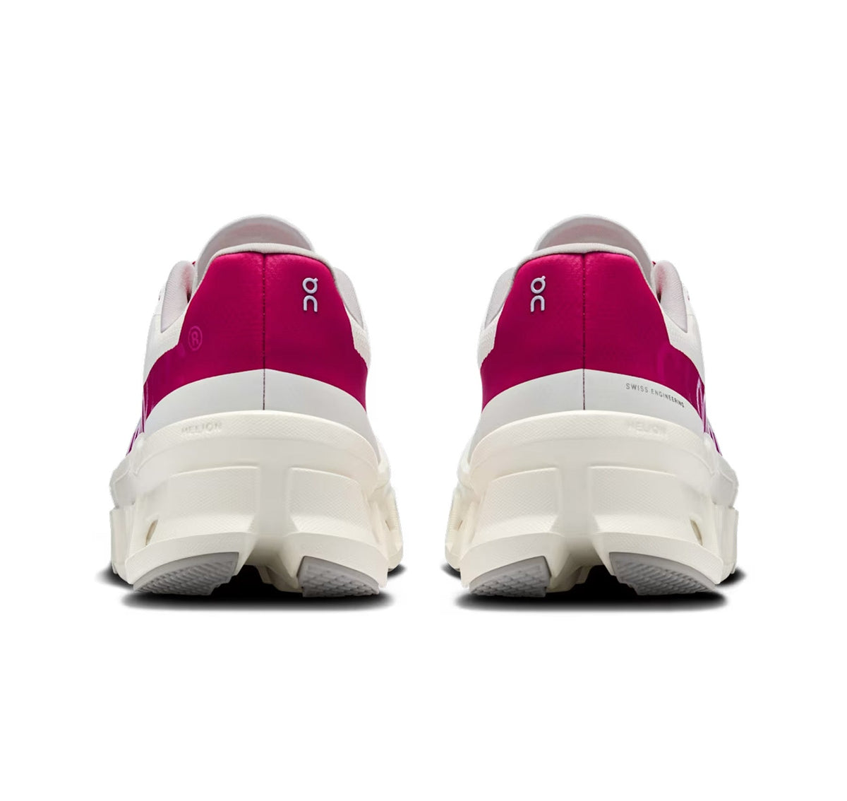 On Women Cloudmonster Ivory/Grenadine Running Shoes product image 5, provided for visual reference and product detail review