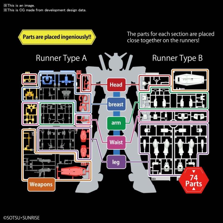 Gundam 1/144 Entry Grade RX-78-2 Gundam Model Kit product image 7, provided for visual reference and product detail review