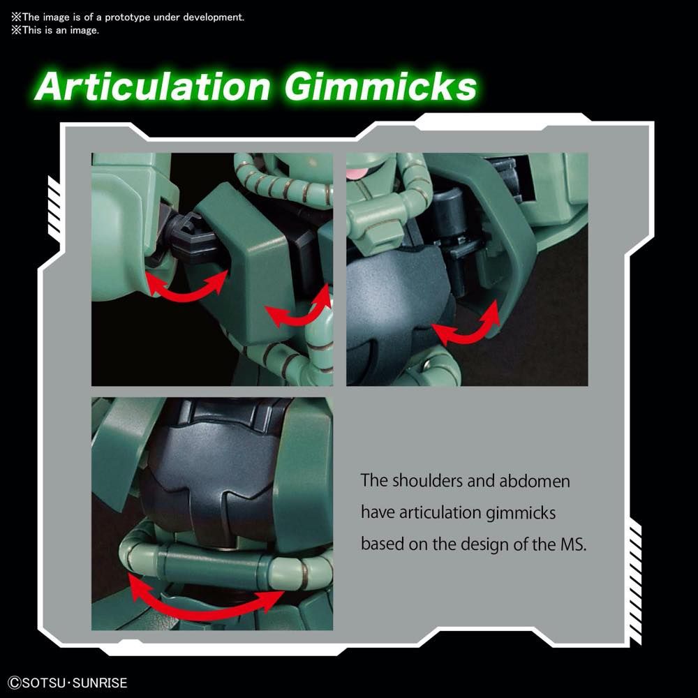 Gundam 1/144 HGUC #241 Gundam 0079 MS-06 Zaku II (Revive Ver.) Model Kit product image 9, provided for visual reference and
