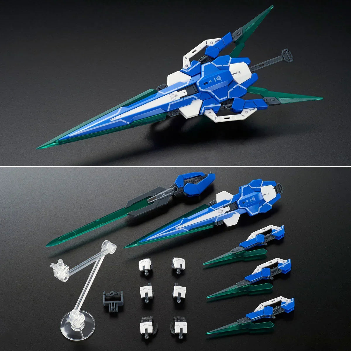 Gundam 1/144 RG GNT-0000/FS 00 Qan[T] Full Saber Model Kit Exclusive product image 4, provided for visual reference and