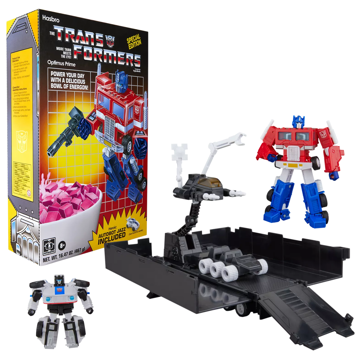 SDCC 2026 Transformers Optimus Prime & Autobot Jazz Cereal Box Set Action Figure Exclusive product image 1, provided for