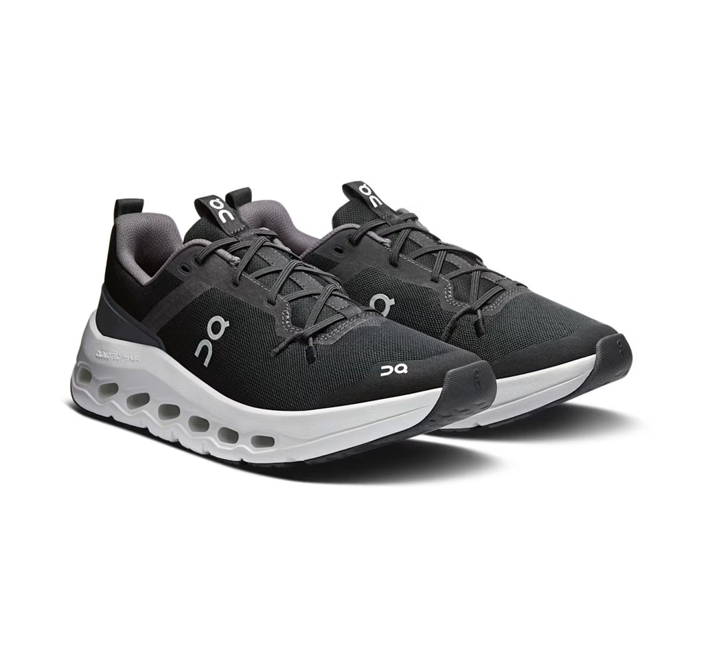 On Big Kids' Cloudleap Black/White Athletic Shoes product image 2, provided for visual reference and product detail review