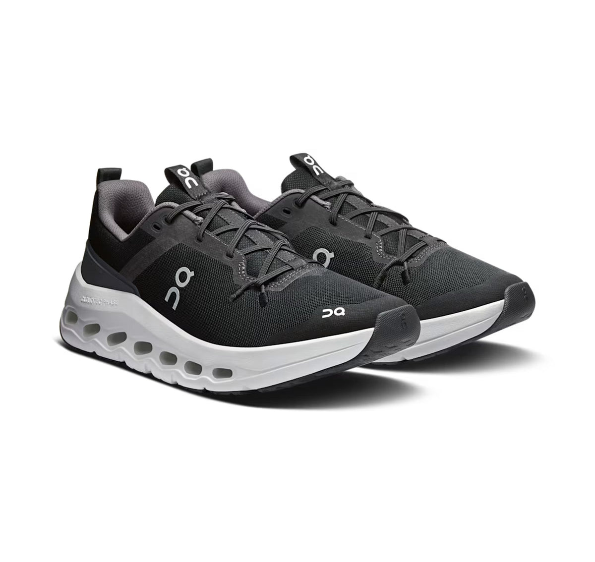 On Big Kids' Cloudleap Black/White Athletic Shoes product image 2, provided for visual reference and product detail review