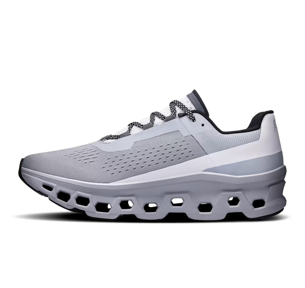 On Men Cloudmonster Alloy/Silver Running Shoes product image 4, provided for visual reference and product detail review