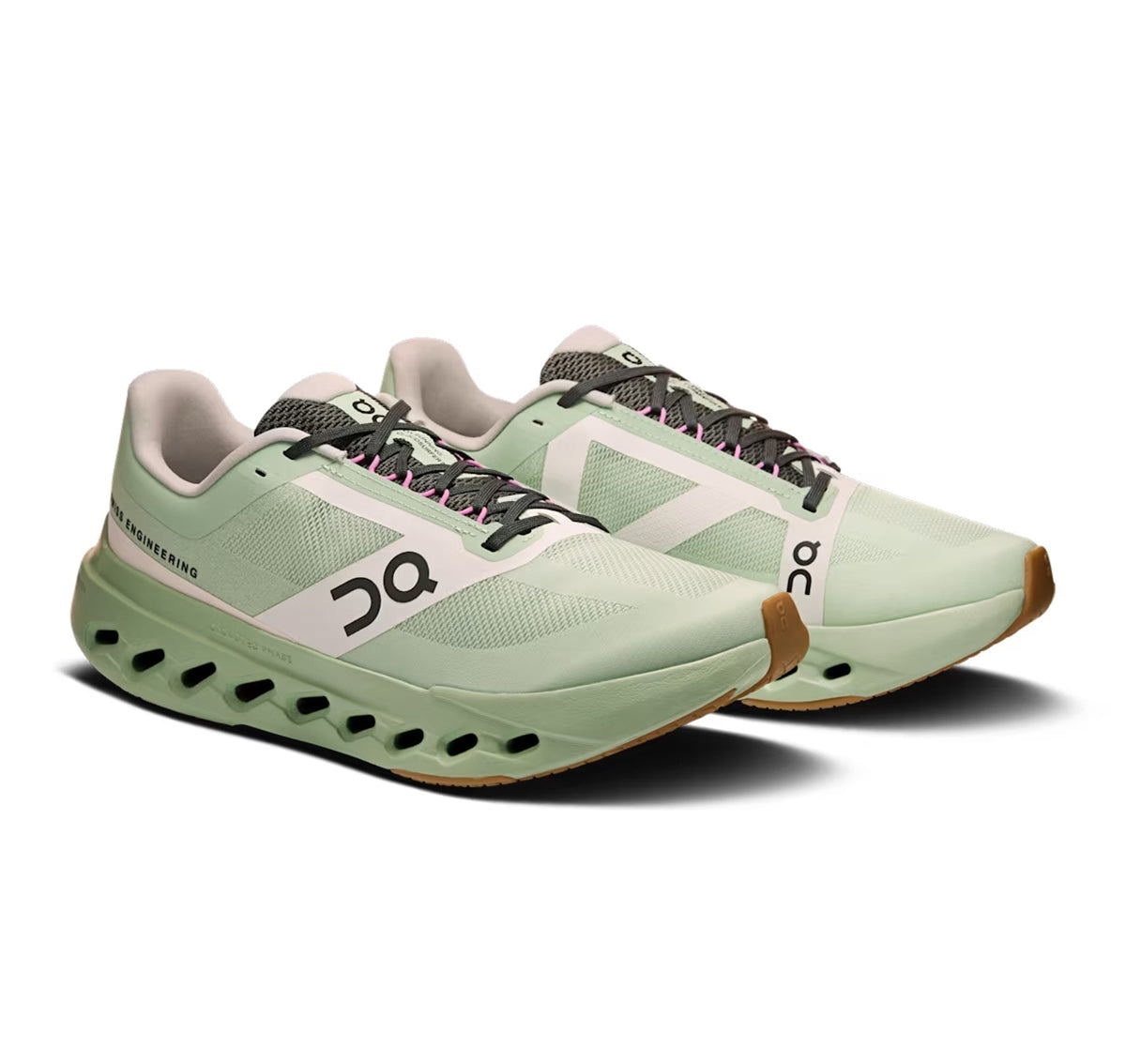 On Women Cloudsurfer Next Z5 Mineral/Almond Running Shoes product image 2, provided for visual reference and product detail