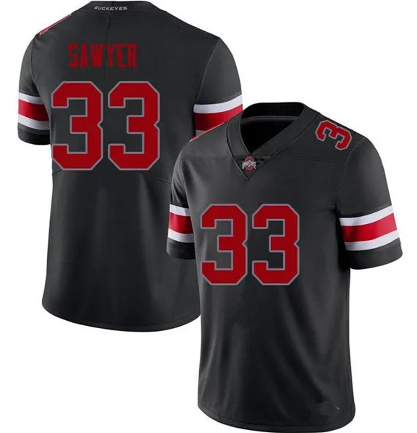 Jack Sawyer Ohio State Buckeyes Jersey – Black product image 1