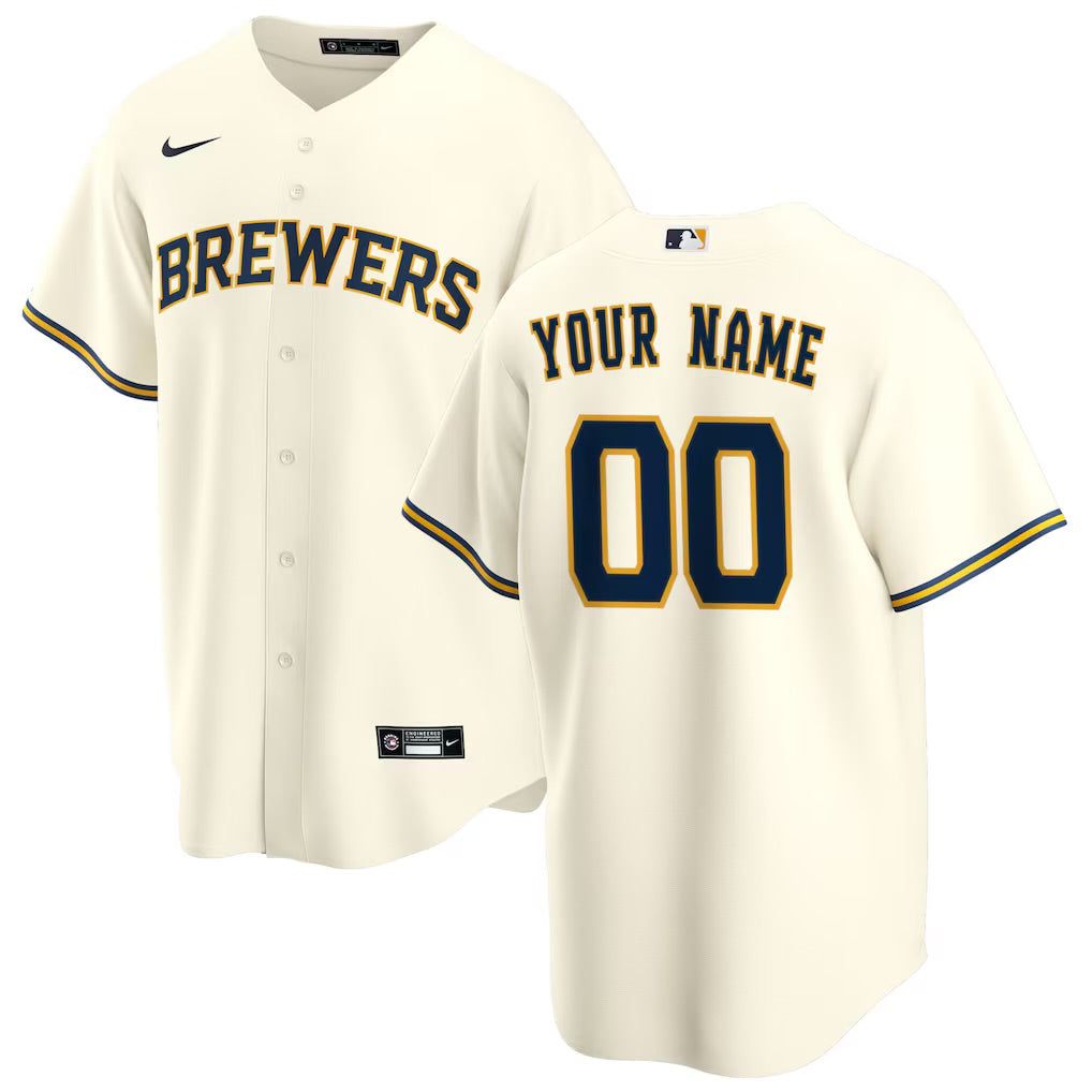 Custom Milwaukee Brewers Jersey - Cream product image 1