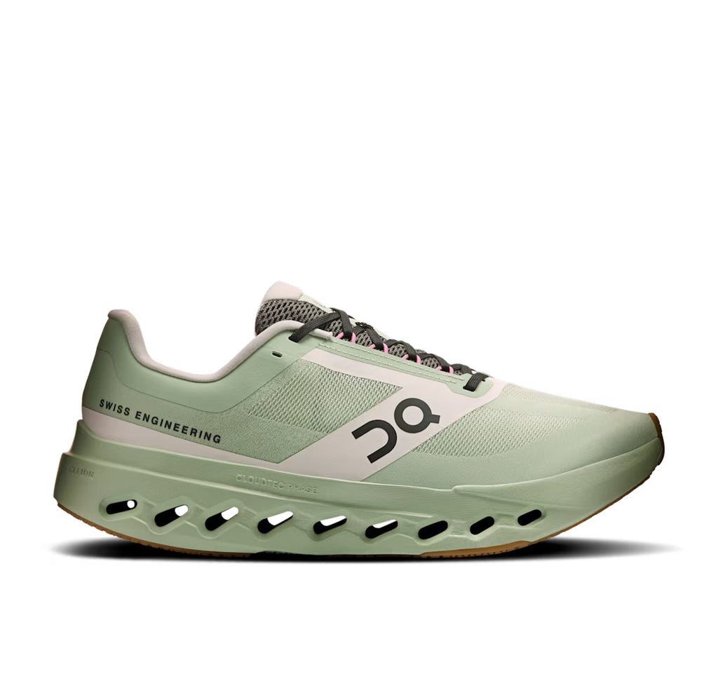 On Women Cloudsurfer Next Z5 Mineral/Almond Running Shoes product image 1, provided for visual reference and product detail