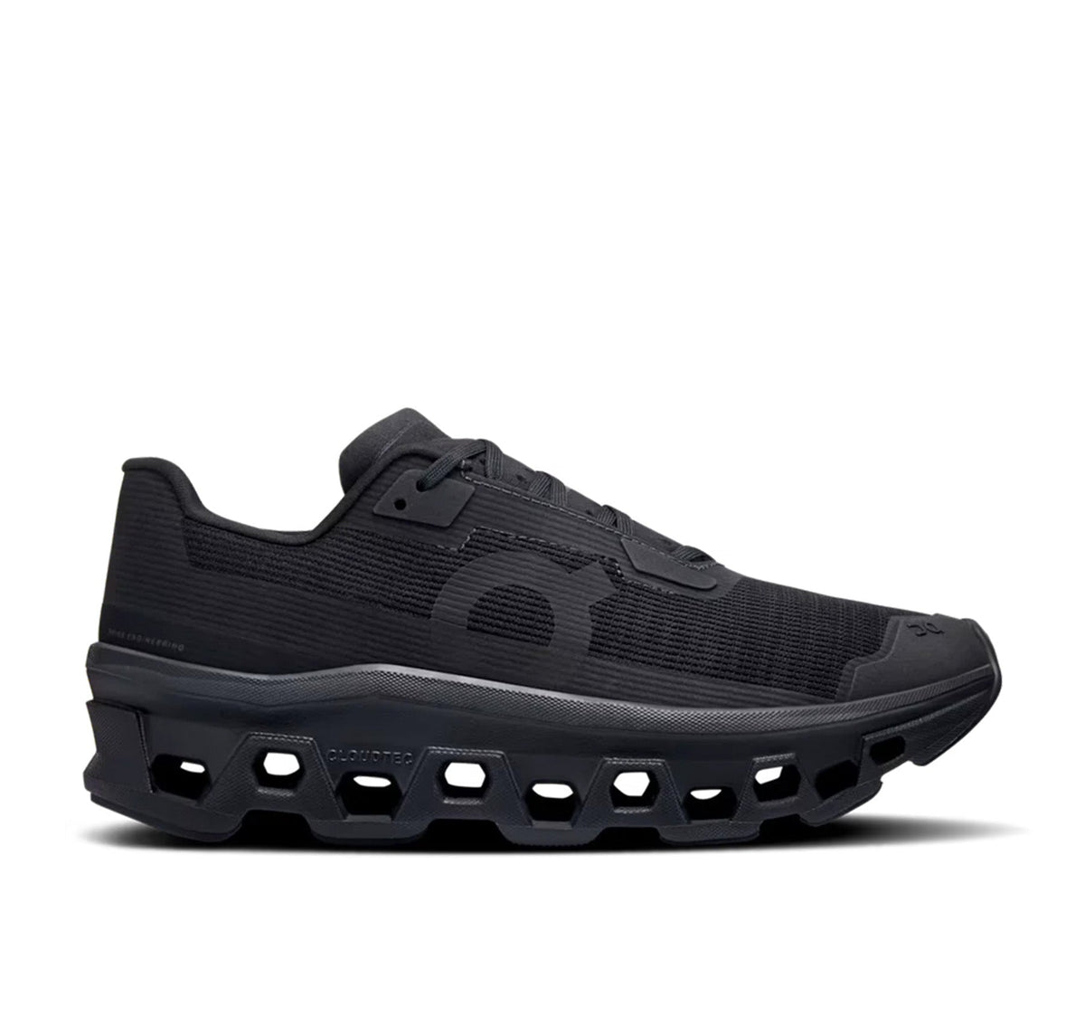 On Women Cloudmonster Void Black Running Shoes product image 1, provided for visual reference and product detail review