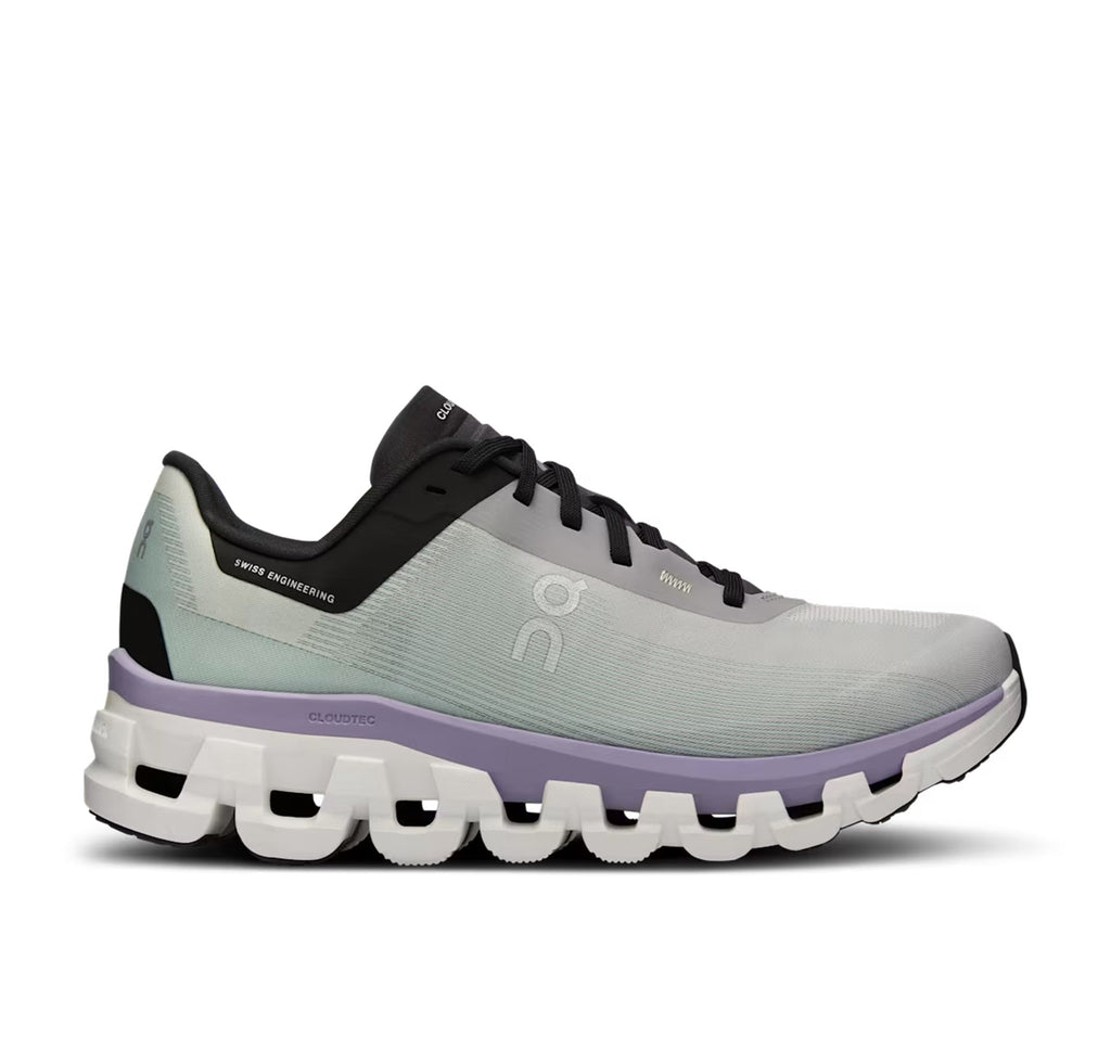 On Women Cloudflow 4 Fade/Wisteria Running Shoes product image 1, provided for visual reference and product detail review