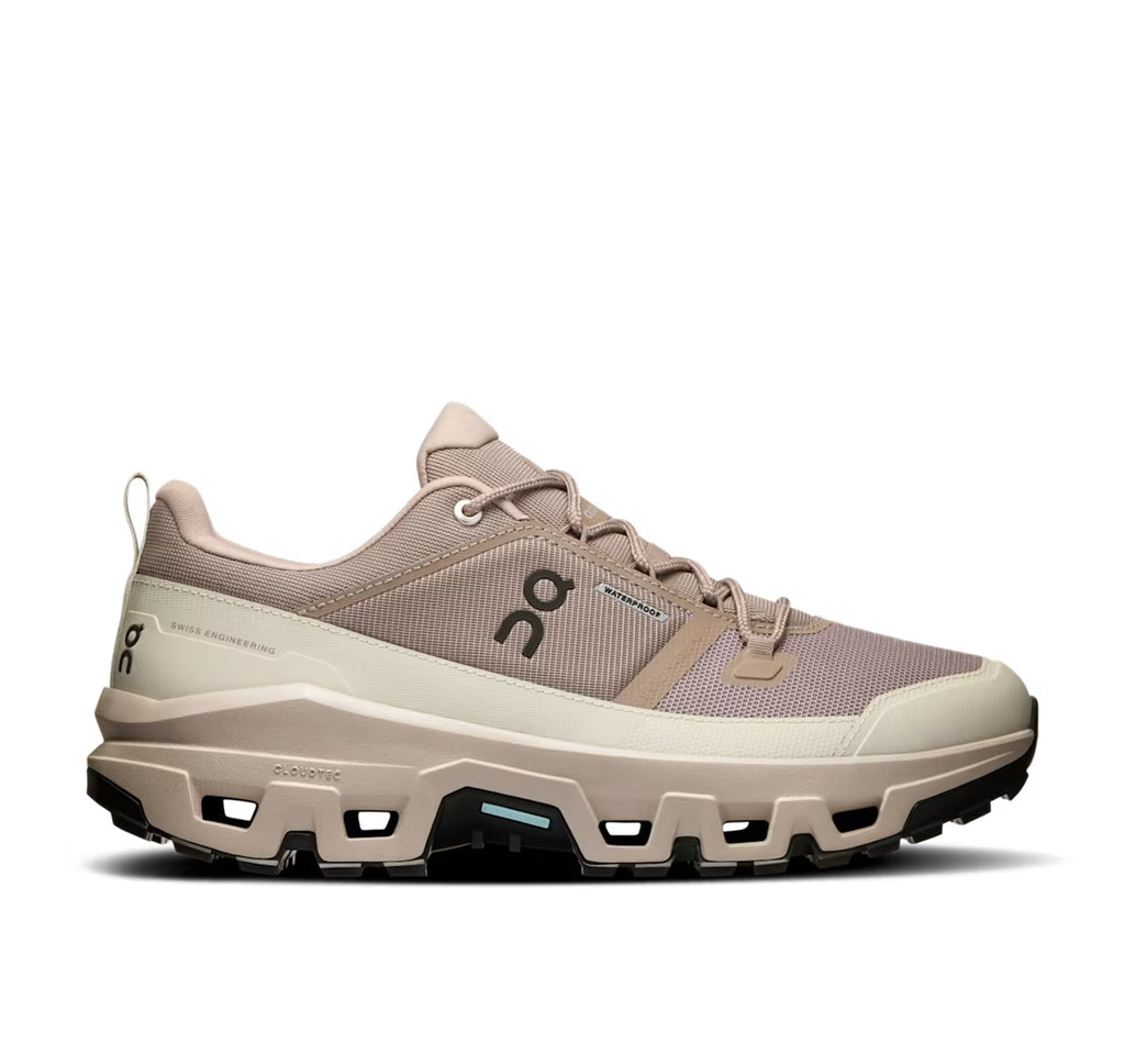 On Men Cloudrock Low Waterproof Cinder/Fog Hiking Shoes product image 1, provided for visual reference and product detail