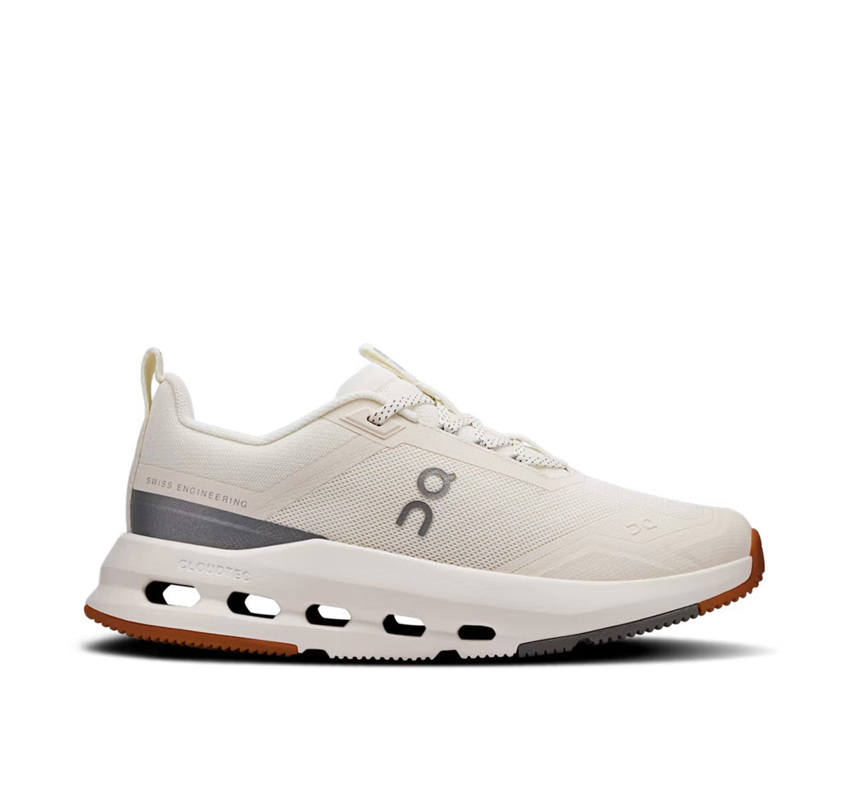 On Big Kids' Cloudnova Ivory/Apollo Athletic Shoes product image 1, provided for visual reference and product detail review