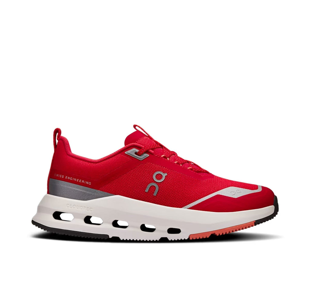 On Big Kids' Cloudnova Red/Terra Athletic Shoes product image 1, provided for visual reference and product detail review