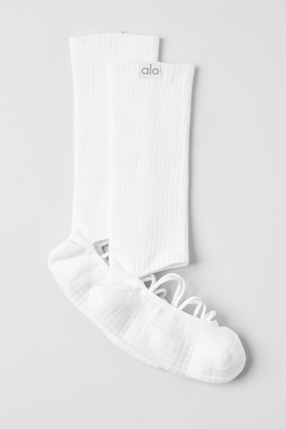 Strappy Siren Grip Sock - White for Women product image 3, provided for visual reference and product detail review