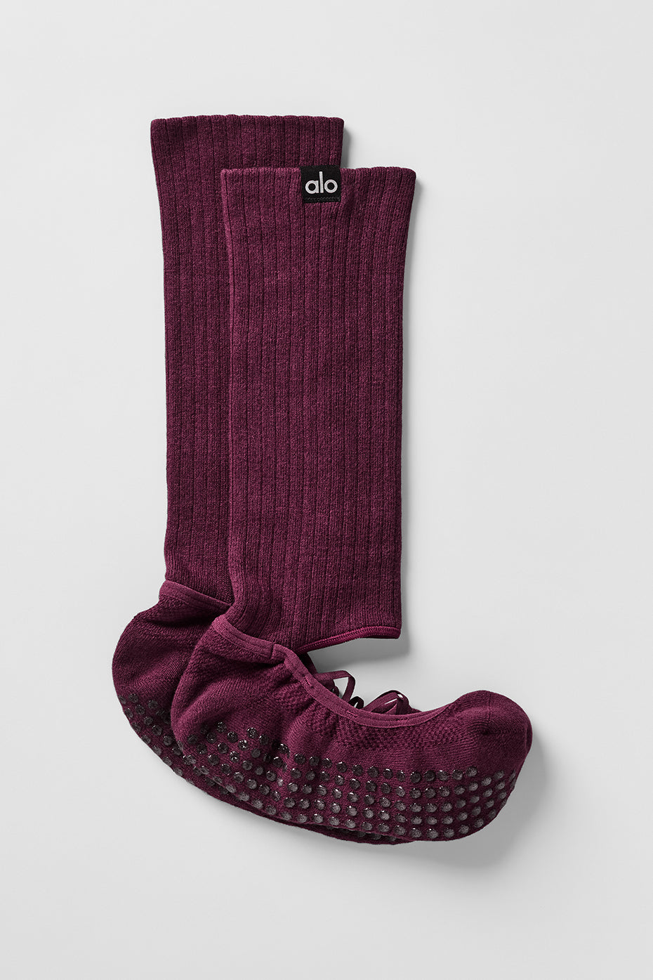 Strappy Siren Grip Sock - Burgundy for Women product image 1, provided for visual reference and product detail review