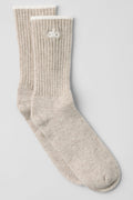 Unisex Wool Cashmere Light Frosted Sock - Winter Latte/Ivory product image 1, provided for visual reference and product