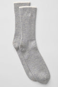 Unisex Wool Cashmere Light Frosted Sock - Light Heather Grey/Ivory product image 1, provided for visual reference and