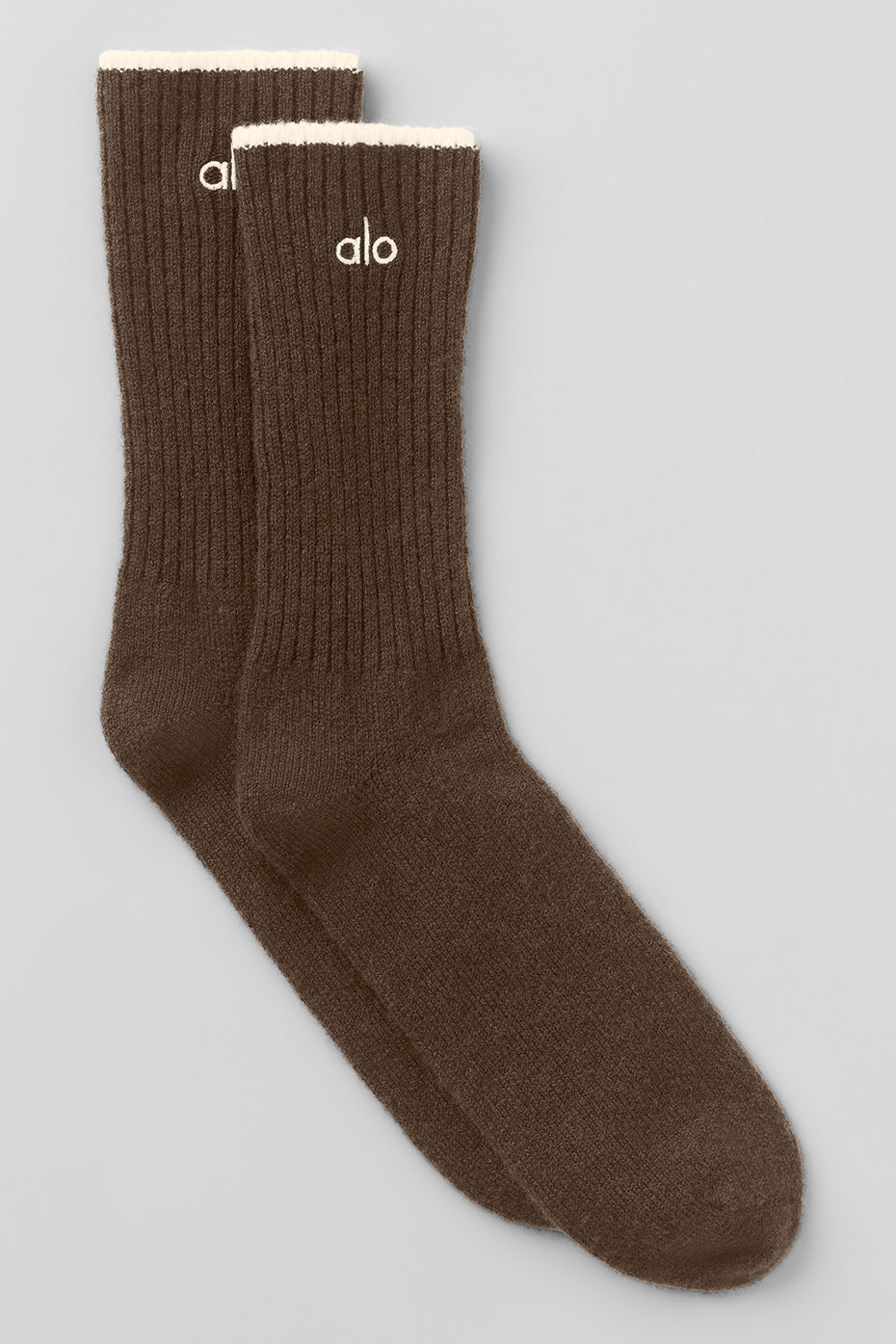 Unisex Wool Cashmere Light Frosted Sock - Espresso Heather/Ivory product image 1, provided for visual reference and product