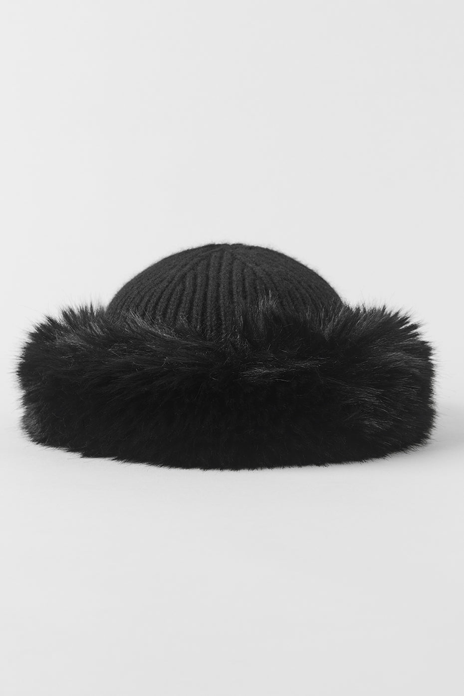 Courchevel Cashmere Faux Fur Beanie - Black product image 2, provided for visual reference and product detail review