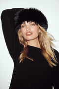 Courchevel Cashmere Faux Fur Beanie - Black product image 1, provided for visual reference and product detail review
