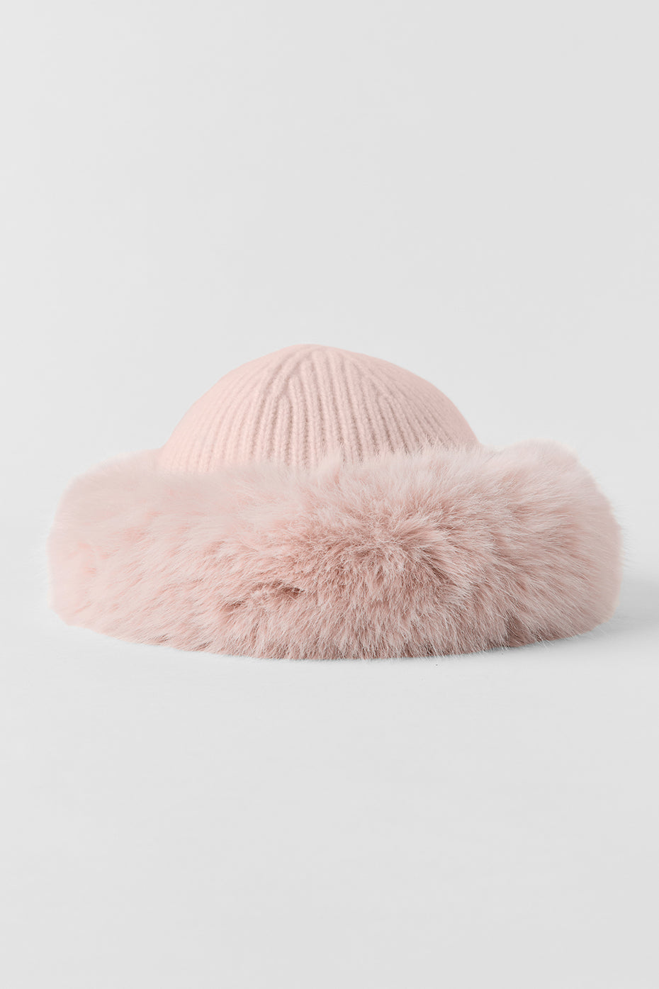 Courchevel Cashmere Faux Fur Beanie - Frosted Pink product image 2, provided for visual reference and product detail review