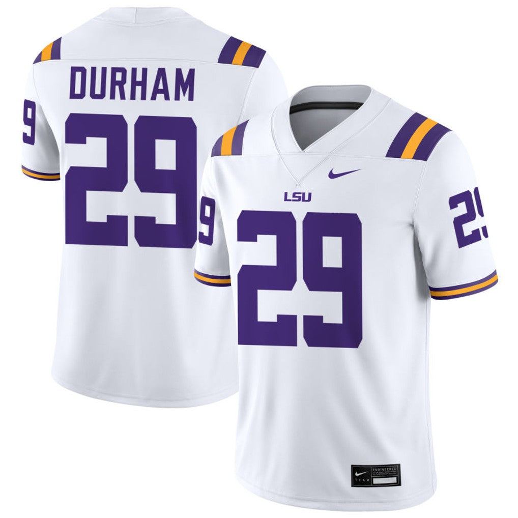 Caden Durham LSU Tigers Jersey - White product image 1