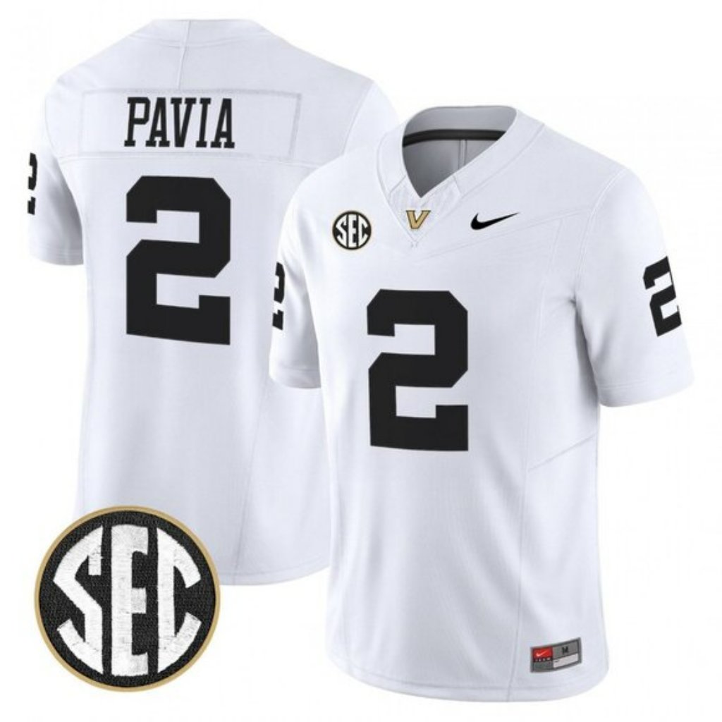 Diego Pavia Vanderbilt Commodores Jersey - White product image 1