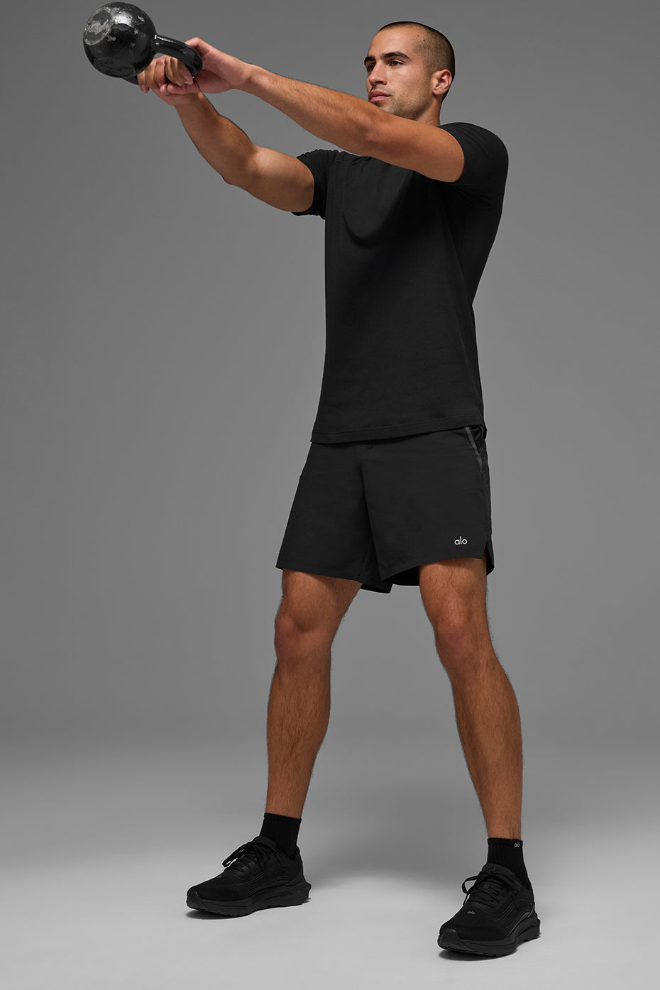 ALO Vapor Crewneck Short Sleeve - Black product image 5, provided for visual reference and product detail review