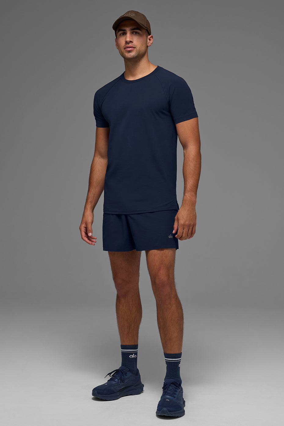 ALO Vapor Crewneck Short Sleeve - Navy product image 5, provided for visual reference and product detail review