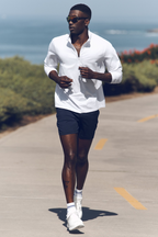 Conquer 1/4 Zip Reform Long Sleeve - White product image 1, provided for visual reference and product detail review