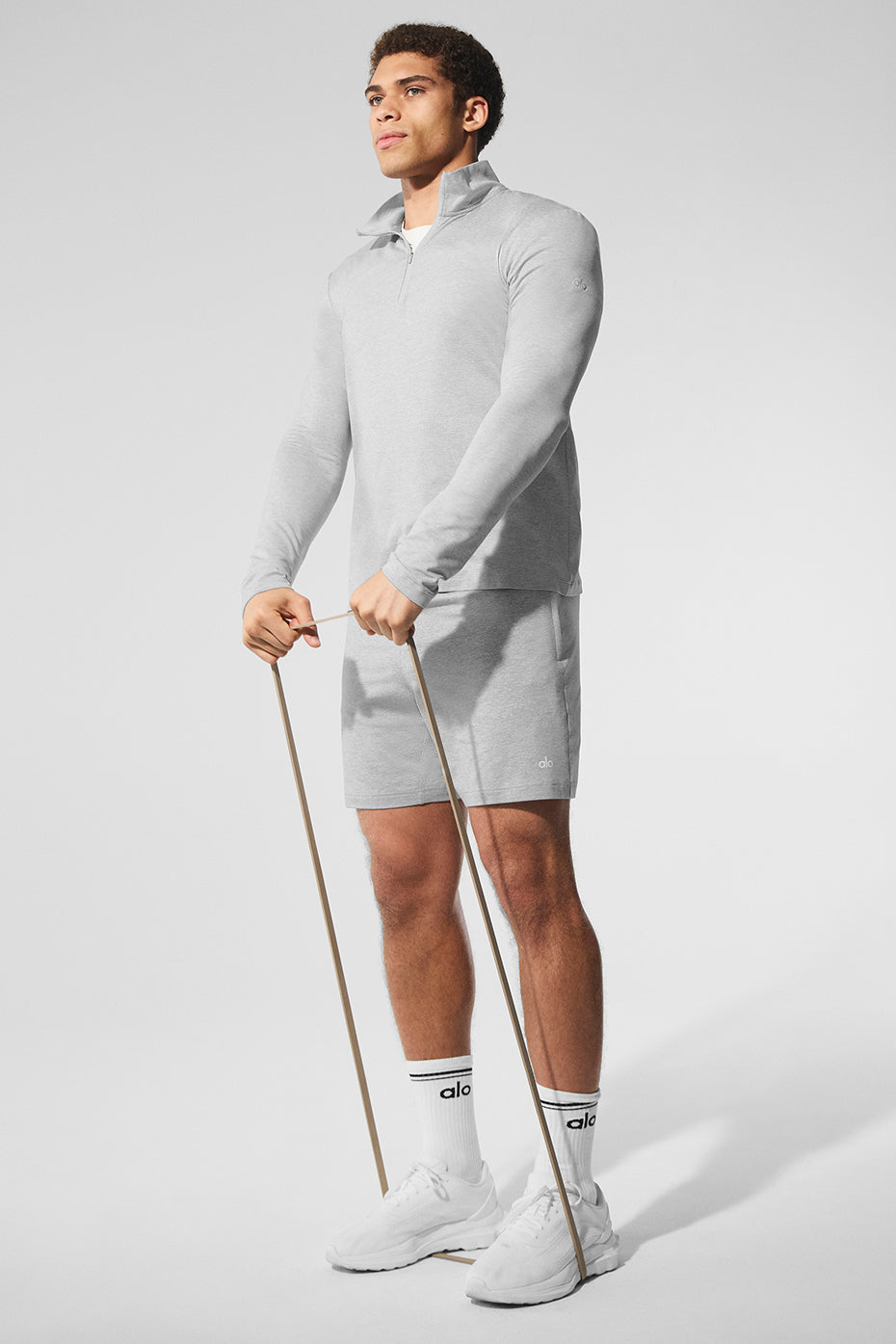 Conquer 1/4 Zip Reform Long Sleeve - Athletic Heather Grey product image 5, provided for visual reference and product detail