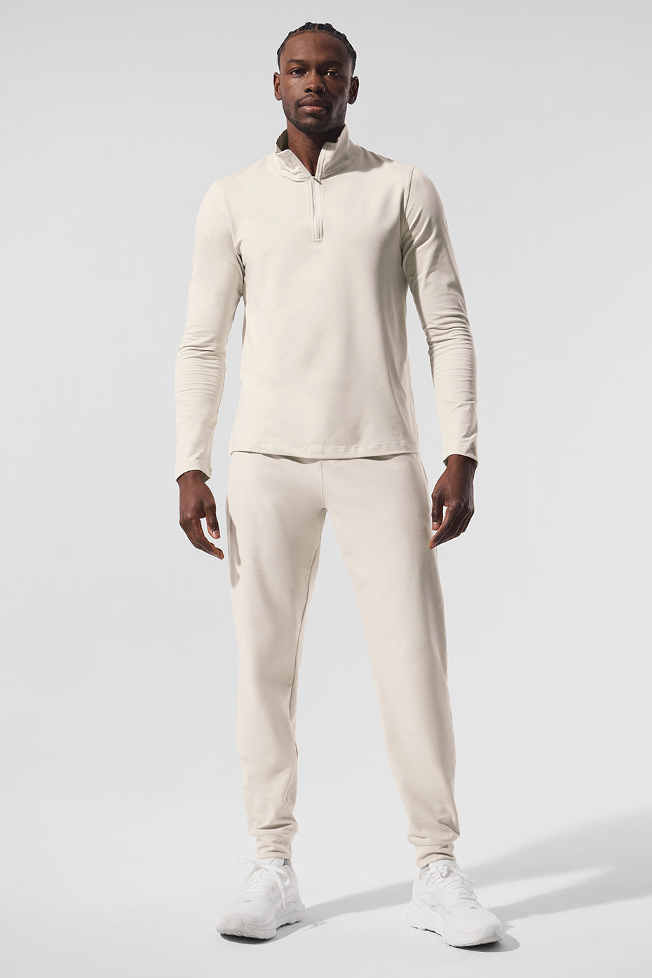 Conquer 1/4 Zip Reform Long Sleeve - Bone product image 3, provided for visual reference and product detail review