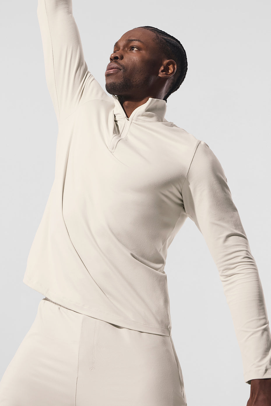 Conquer 1/4 Zip Reform Long Sleeve - Bone product image 2, provided for visual reference and product detail review
