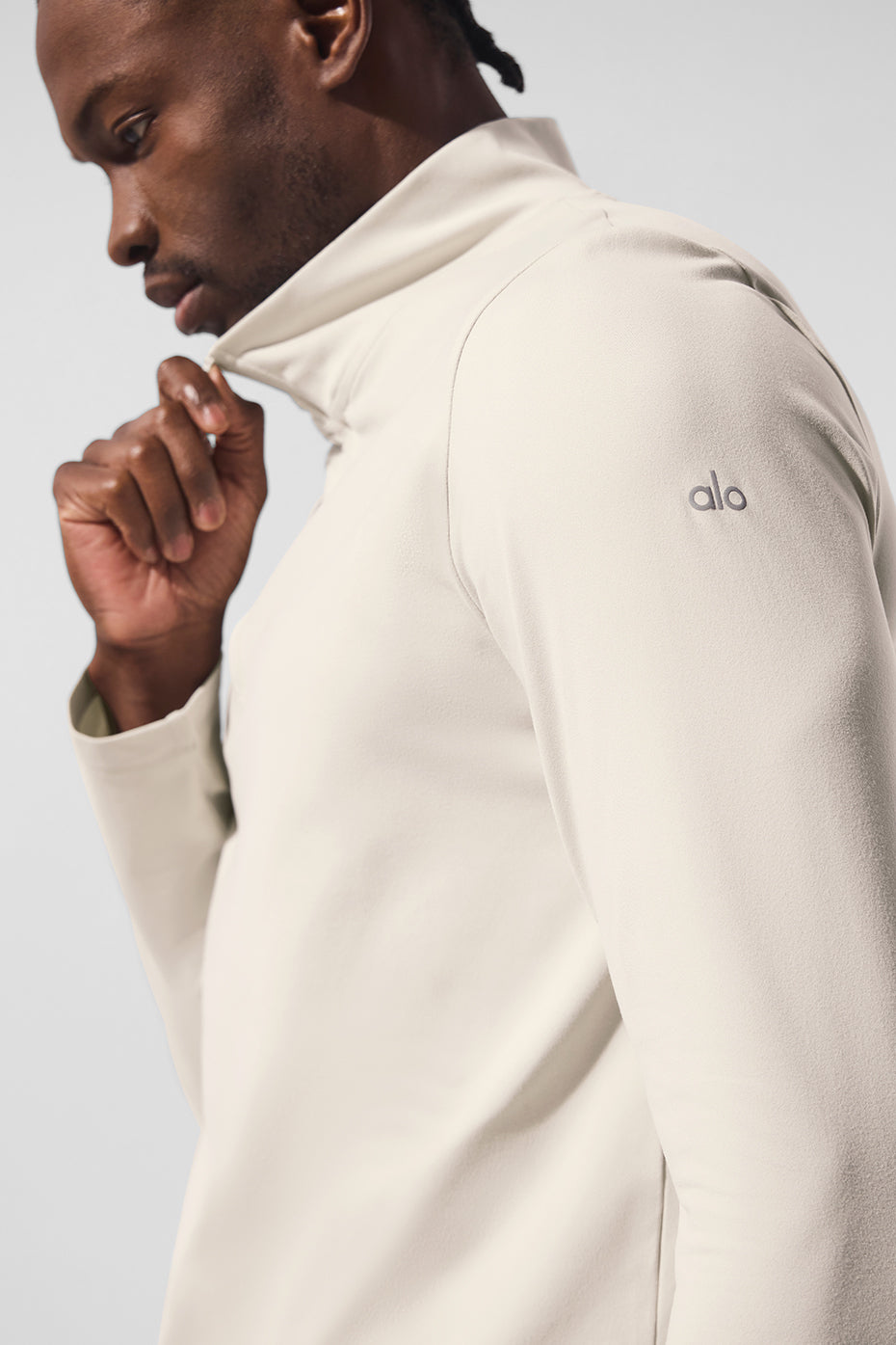 Conquer 1/4 Zip Reform Long Sleeve - Bone product image 4, provided for visual reference and product detail review