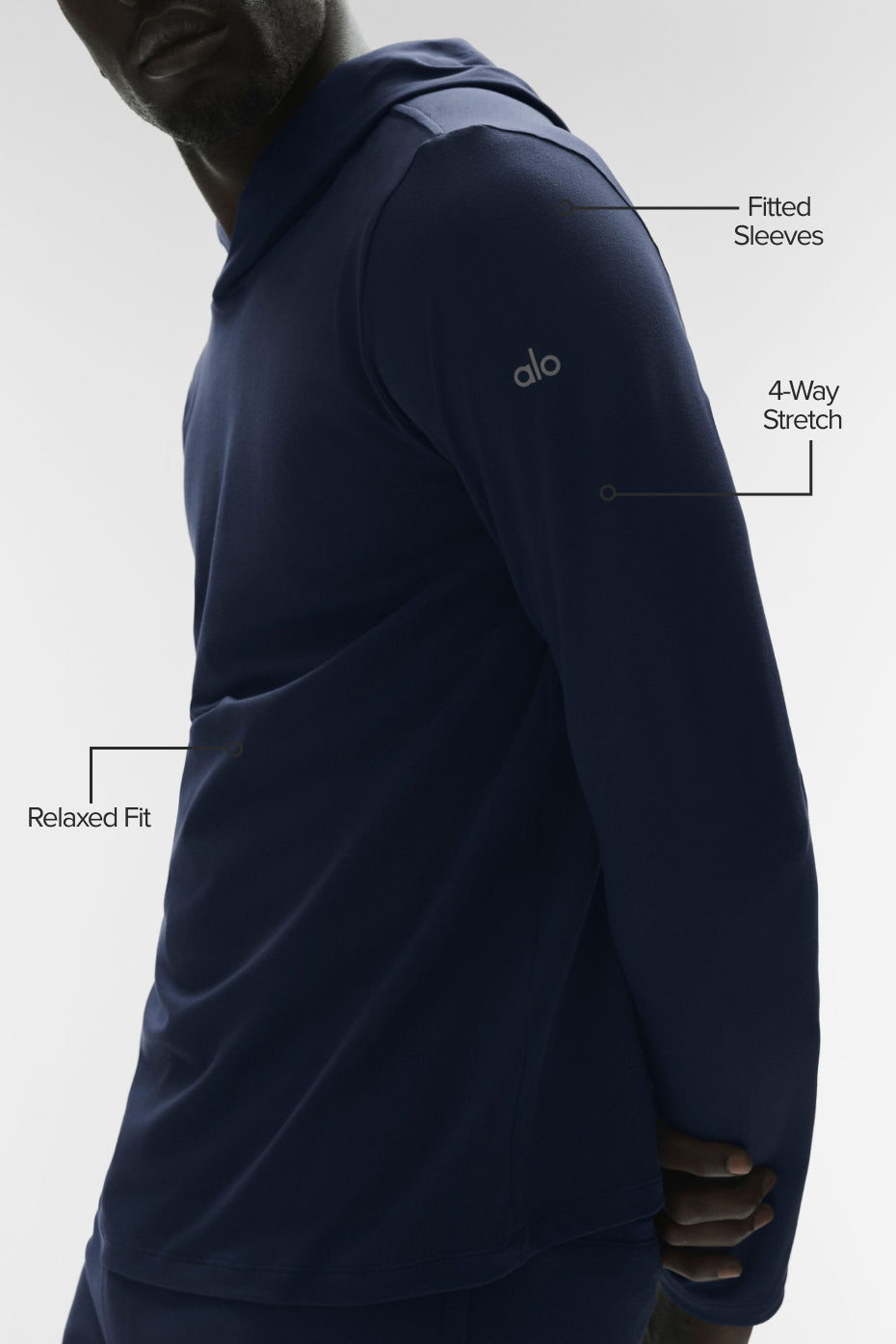 Conquer Reform Long Sleeve With Hood - Navy product image 2, provided for visual reference and product detail review