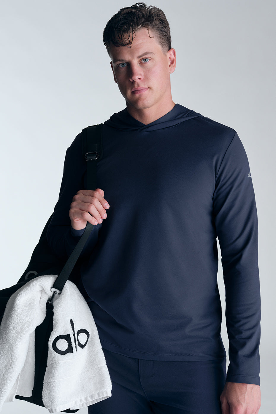 Conquer Reform Long Sleeve With Hood - Navy product image 1, provided for visual reference and product detail review