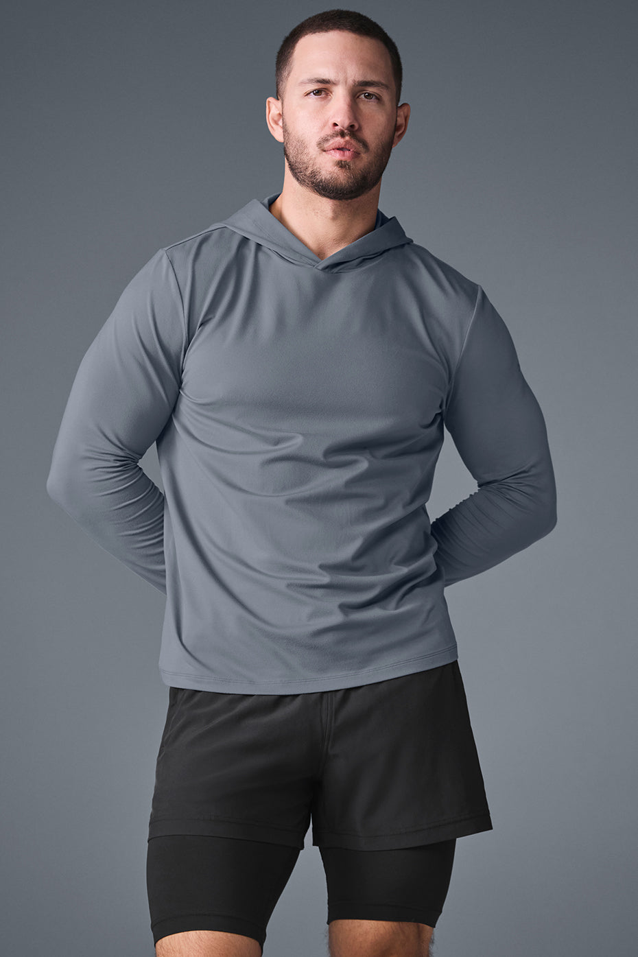 Conquer Reform Long Sleeve With Hood - Steel Grey product image 1, provided for visual reference and product detail review