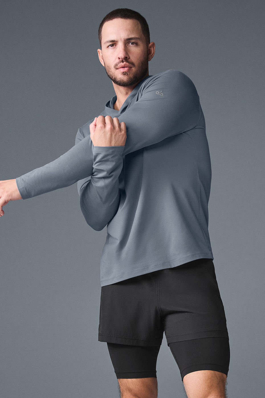 Conquer Reform Long Sleeve With Hood - Steel Grey product image 5, provided for visual reference and product detail review