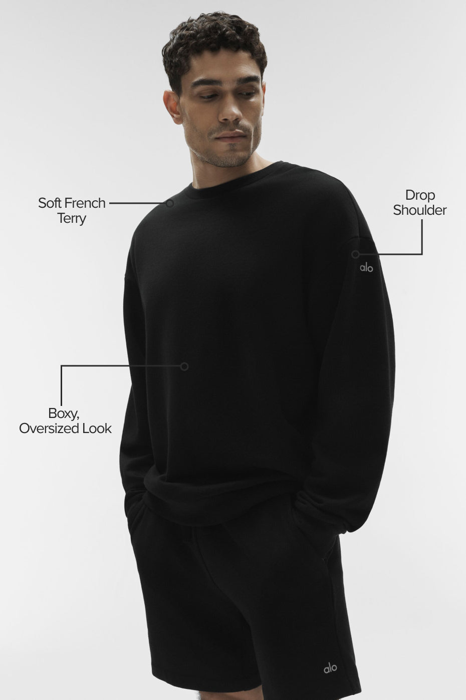 Chill Crew Neck Pullover - Black product image 2, provided for visual reference and product detail review