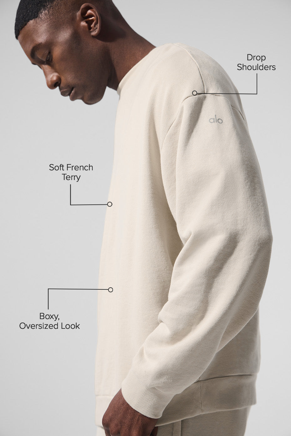 Chill Crew Neck Pullover - Bone product image 2, provided for visual reference and product detail review