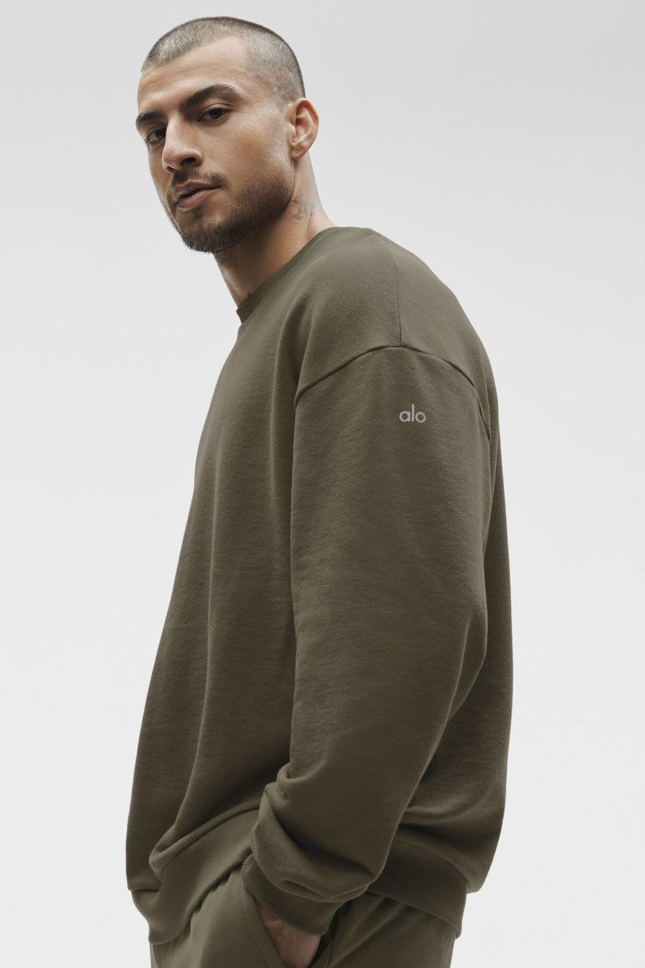 Chill Crew Neck Pullover - Olive Tree product image 4, provided for visual reference and product detail review
