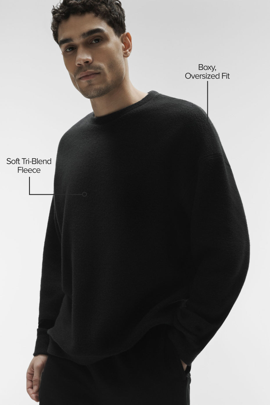 Triumph Restore Crew Neck Sweatshirt - Black product image 2, provided for visual reference and product detail review