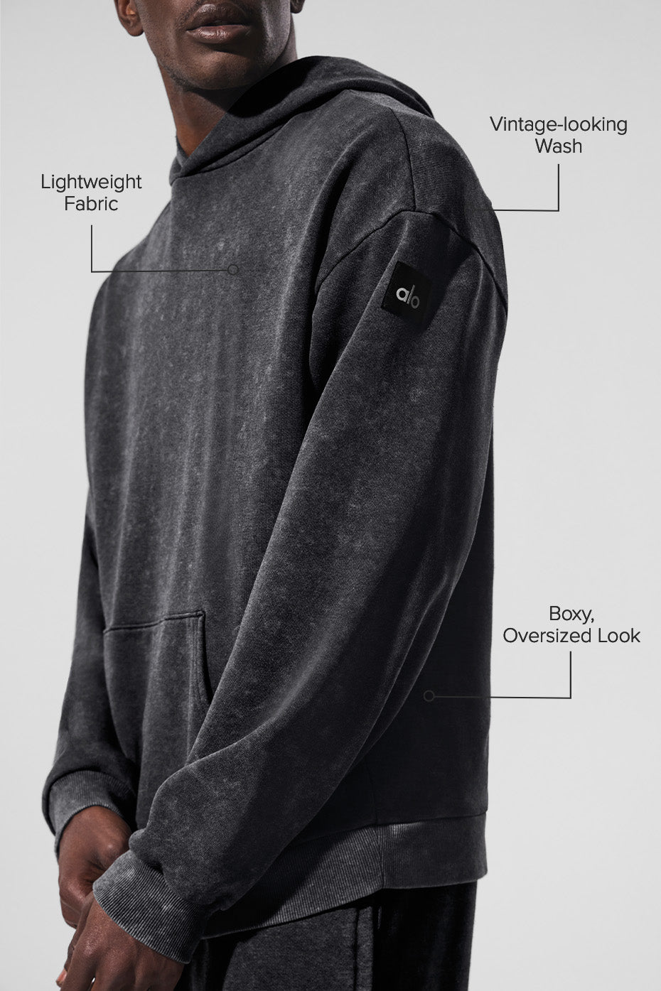 Chill Vintage Wash Hoodie - Black Wash product image 2, provided for visual reference and product detail review