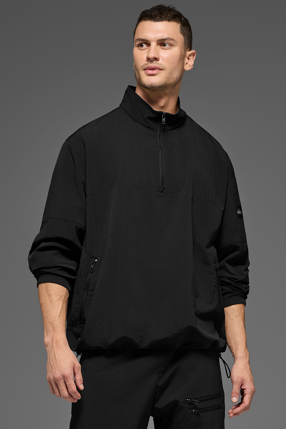 Light Weight Takeaway Track Pullover - Black product image 2, provided for visual reference and product detail review