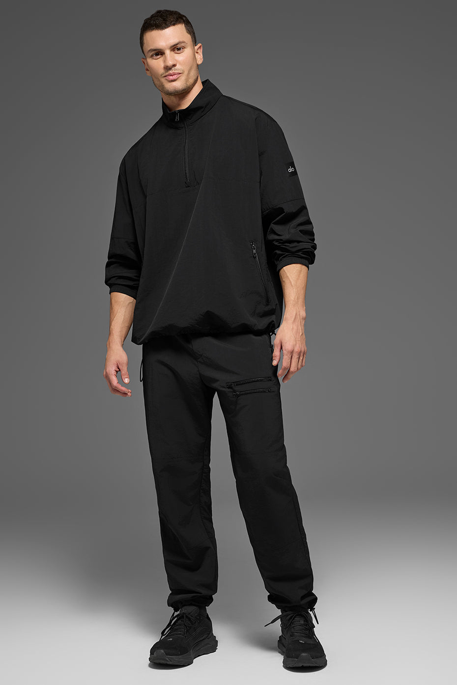 Light Weight Takeaway Track Pullover - Black product image 5, provided for visual reference and product detail review