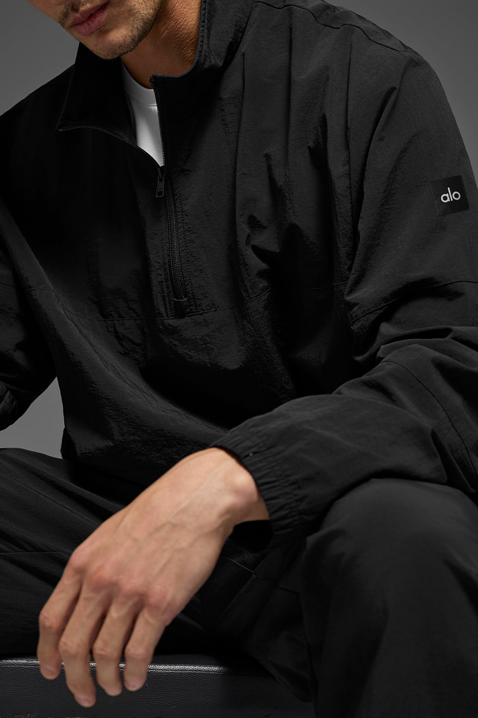 Light Weight Takeaway Track Pullover - Black product image 4, provided for visual reference and product detail review